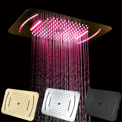 Juno Commercials Embedded Ceiling Mount With LED Light Bathroom Rainfall Shower Head