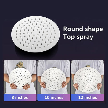 Juno Commercials Wall Mount Round & Square High Pressure Ultra-Thin Rainfall Shower Head