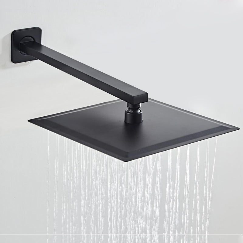 Juno Commercials 12 inch Ceiling Mount Black and Chrome Bathroom Shower Head