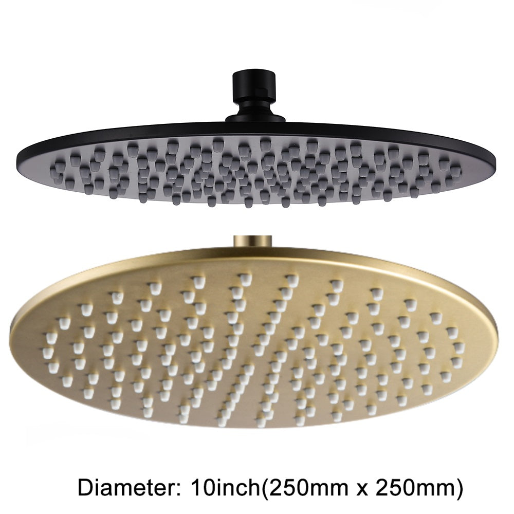 Juno Commercials Ceiling & Wall Mount Round Brushed Stainless Steel Shower Head & Arm