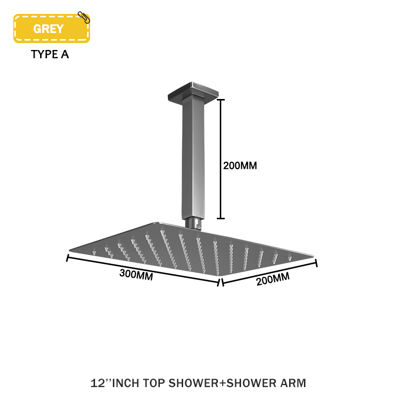 Juno Commercials Ceiling Mount Stainless Steel Rain Shower Head With Arm