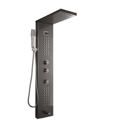 Juno Commercials Wall Mount Outdoor Shower Column with Temperature Display & LED Shower