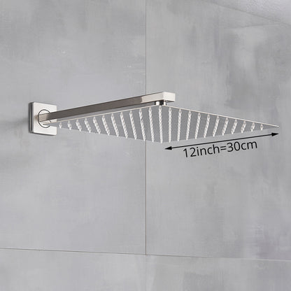 Juno Commercials Wall Mount Square Ultrathin Shower Head & Arm Set