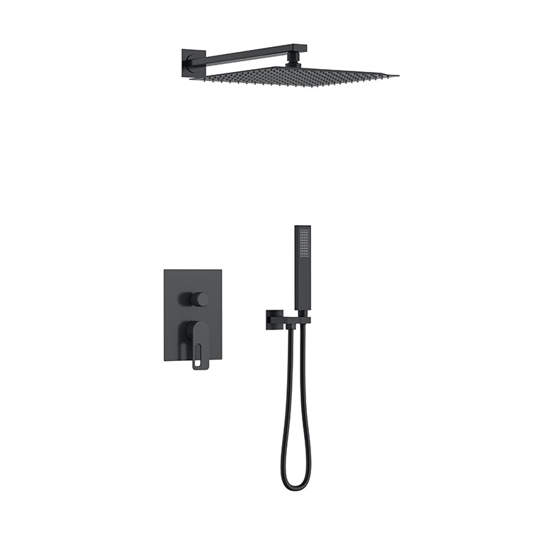 Juno Commercials Wall Mount Dual Function Square Concealed Shower Set