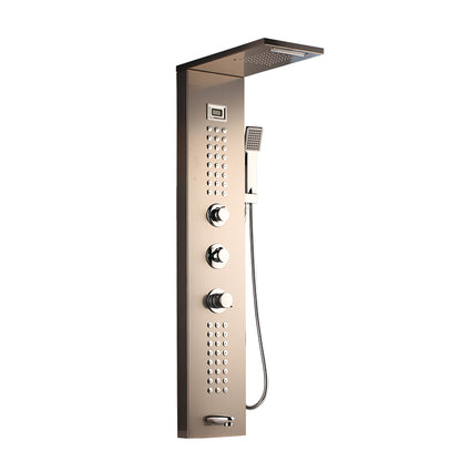 Juno Commercials Wall Mount Outdoor Shower Column with Temperature Display & LED Shower