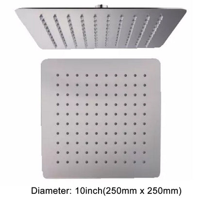 Juno Commercials Polished Square Ceiling Mount Stainless Steel Rainfall Shower Head