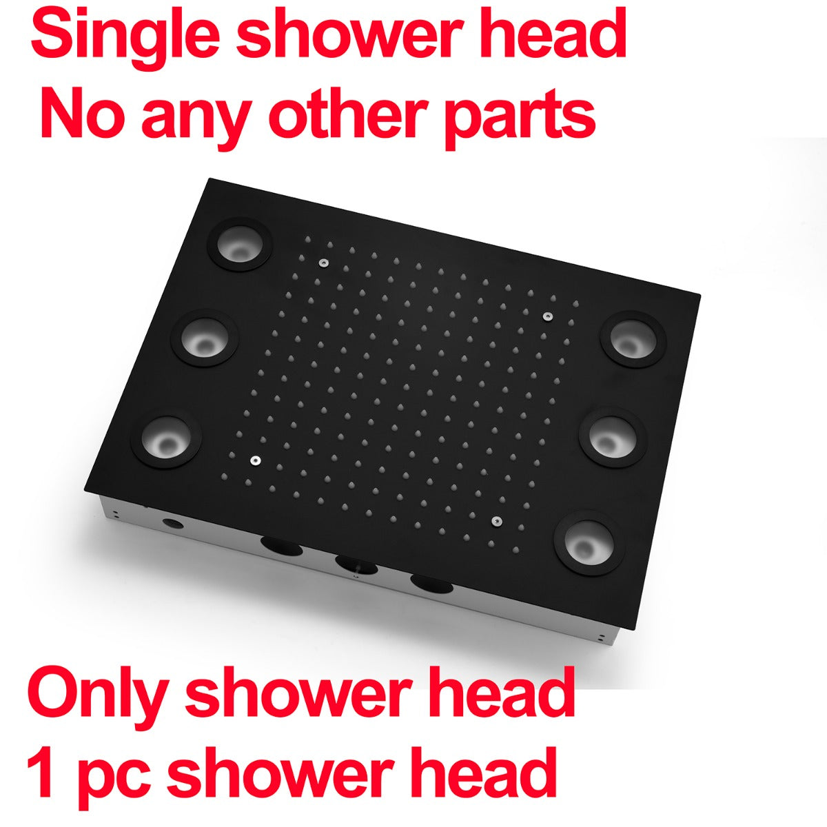 Juno Commercials Wall Mount Smart LED Shower Head Set with 4 Body Jets & Thermostatic Mixer Valve Hand Shower