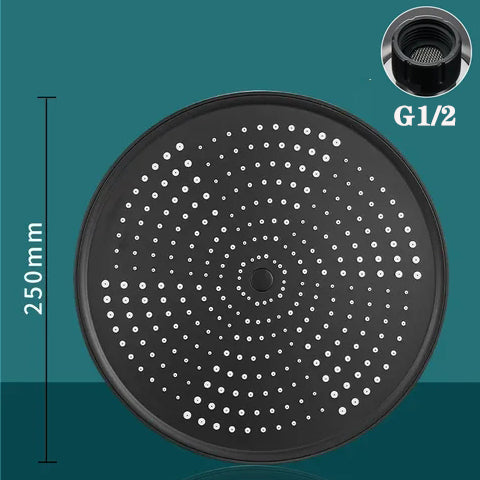 Juno Commercial Large Flow High Pressure Ceiling Mounted Shower Head in Black & Chrome Finish