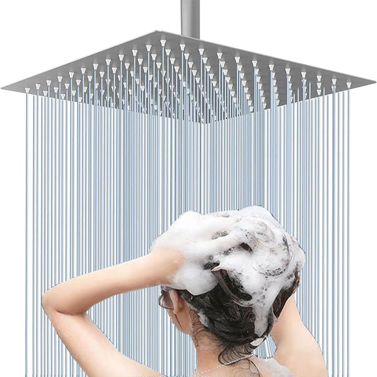 Juno Commercials Ceiling Mount Square Large Flow Rainfall Shower Head