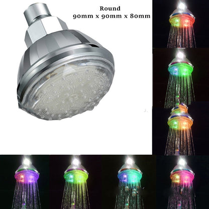 Juno Commercials Ceiling Mount 8 inch Automatic Changing 7 Colors Round High Pressure LED Shower Head