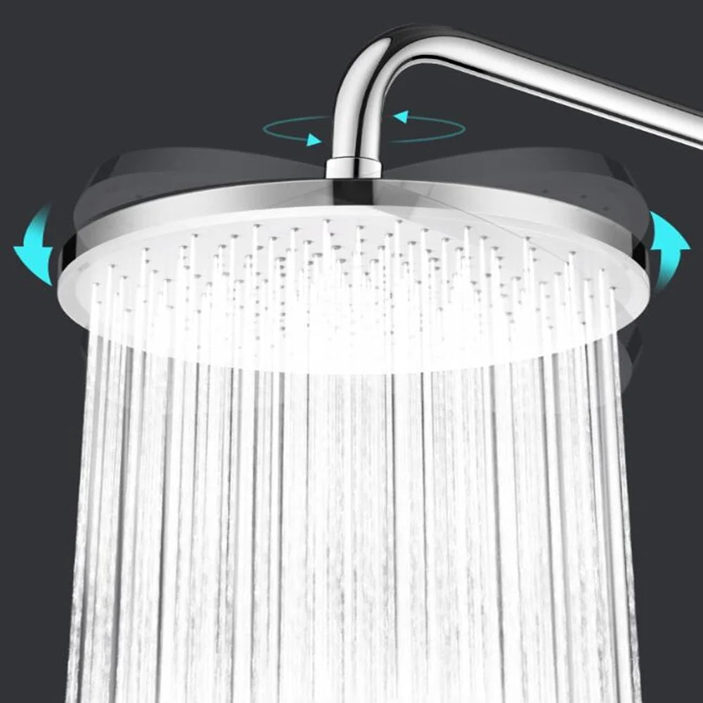 Juno Commercials Ceiling Mount 10" High Pressure Chrome & Black Shower Head with Hand Shower