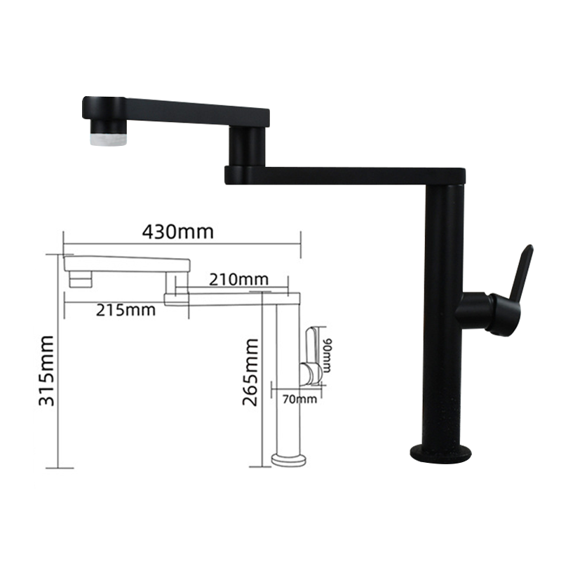 Juno Commercials High Rise Deck Mount Polished Finish Foldable &  Rotatable Kitchen Sink Faucet