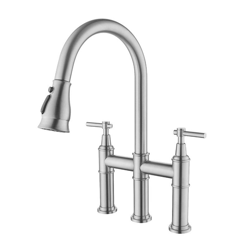 Juno Commercials Pull-out Kitchen Faucet in 3 Spray Modes with Dual Handle