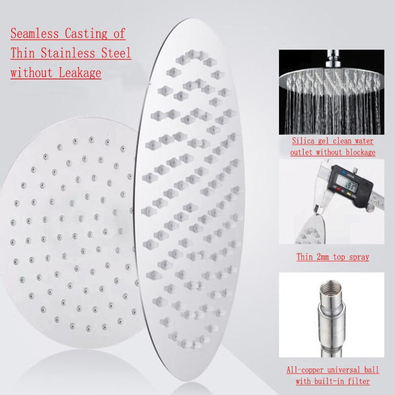 Juno Commercials Ceiling Mount Ultra Thin Bathroom Shower Head