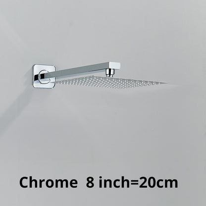 Juno Commercials Wall Mount Square Ultrathin Shower Head & Arm Set