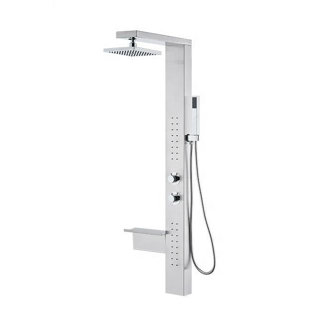 Juno Commercial Chrome Finish Dual Handle Square Shower Panel