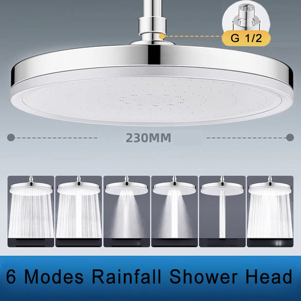 Juno Commercial Grade Wall Mount 6 Modes Rainfall Round Shower Head