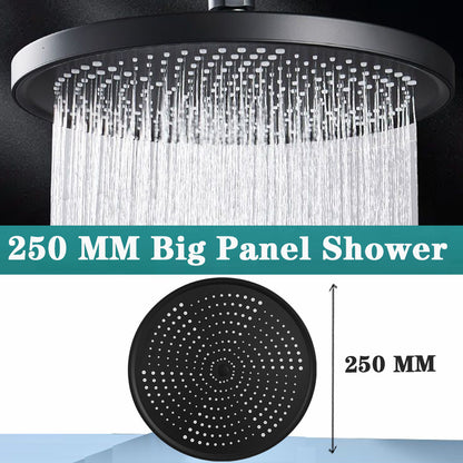 Juno Commercials Ceiling Mount 5 Modes High Pressure 10 inch Chrome & Black Bathroom Shower Head