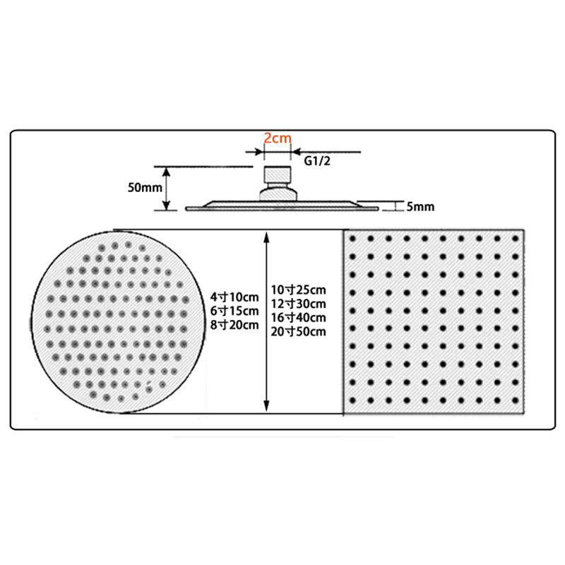 Juno Commercials Ceiling Mount Round & Square Chrome High Pressure Stainless Steel Shower Head