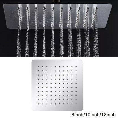 Juno Commercials Polished Square Ceiling Mount Stainless Steel Rainfall Shower Head