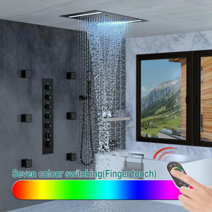 Juno Best Commercial Wall Mount Brushed Finish Remote Control Shower System