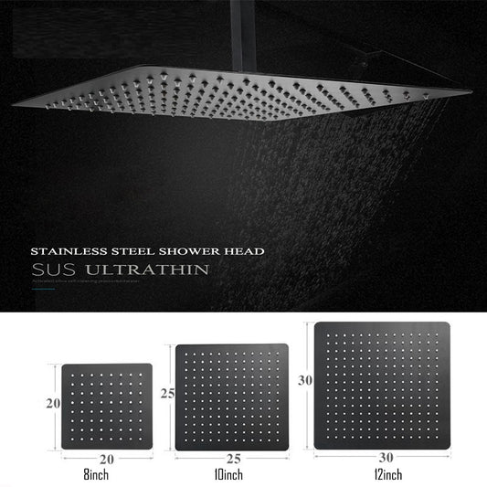 Juno Commercials Ceiling Mount Square Brushed Black Ultrathin Rainfall Shower Head