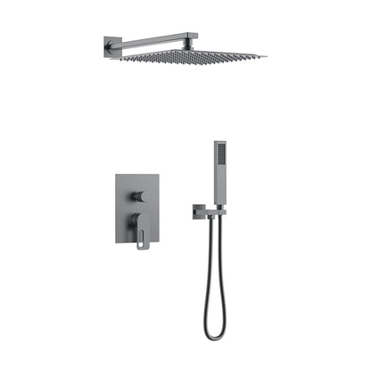 Juno Commercials Wall Mount Dual Function Square Concealed Shower Set