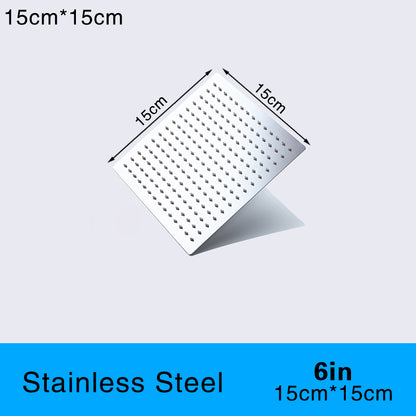 Juno Commercials Ceiling Mount Stainless Steel Polished Chrome Square Rainfall Shower Head & Arm