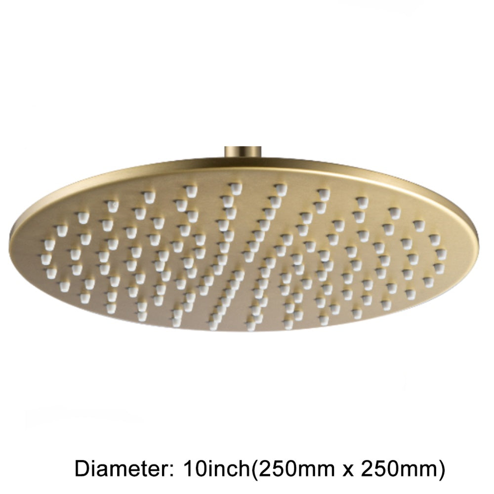 Juno Commercials Ceiling & Wall Mount Round Brushed Stainless Steel Shower Head & Arm