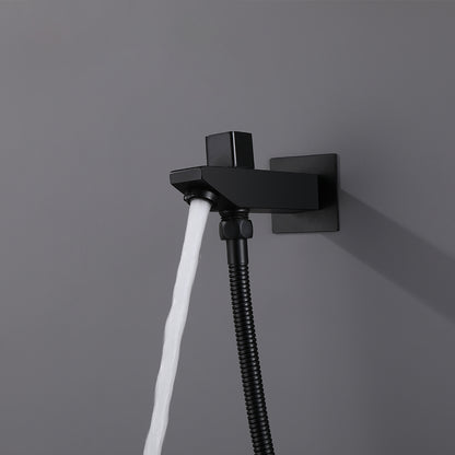 Juno Commercials Brushed Square 5 Handles 4 Way Shower System with LED Lights & Music