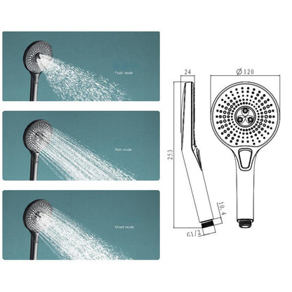 Juno Commercials Chrome Finish Wall Mount Extendable Shower Set with 3 Spray Modes