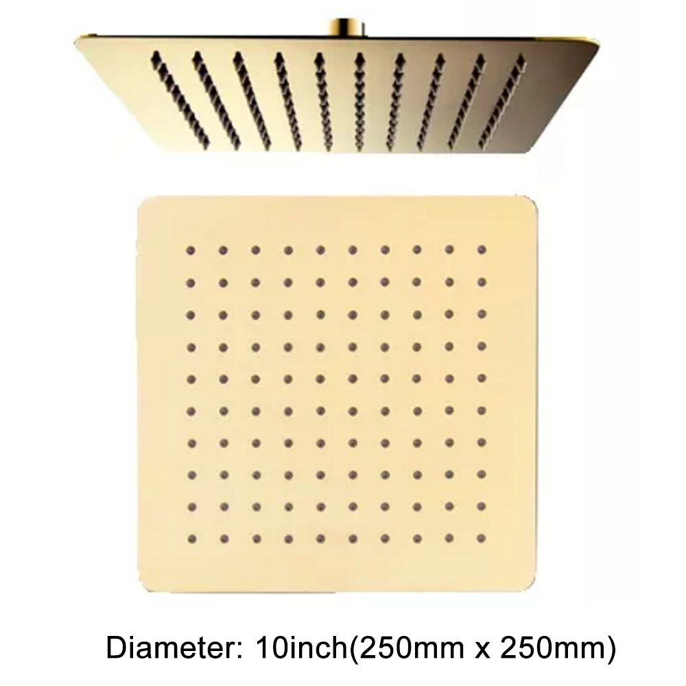 Juno Commercials Polished Square Ceiling Mount Stainless Steel Rainfall Shower Head