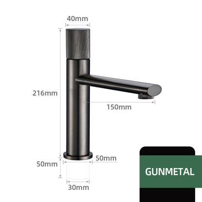 Juno Commercials Stainless Steel Brushed Bathroom Single Handle Faucet with Hot & Cold Mixer Valve