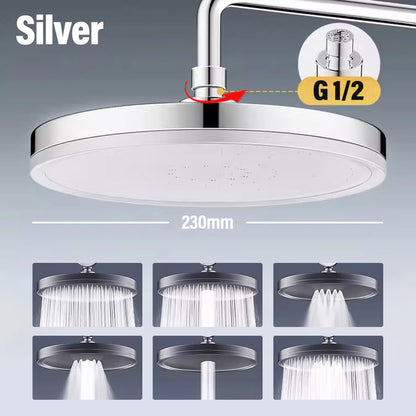 Juno Commercials Ceiling Mount Round 6 Modes Large Flow Rainfall High Pressure Shower Head