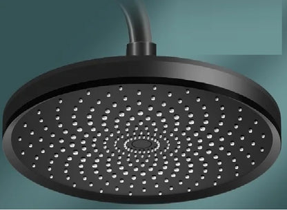 Juno Commercials Ceiling Mount 10" High Pressure Chrome & Black Shower Head with Hand Shower