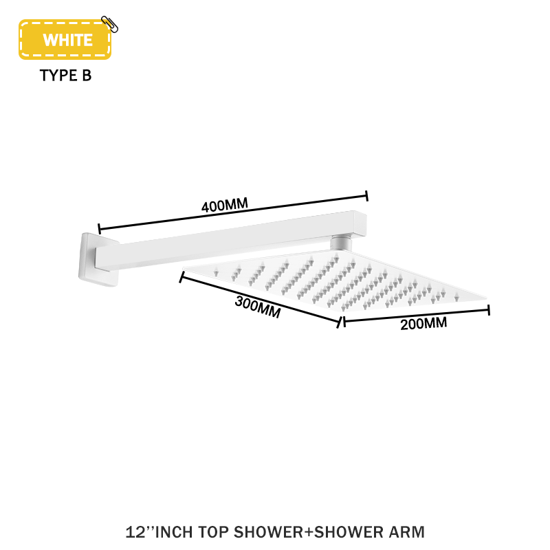 Juno Commercials Ceiling Mount Stainless Steel Rain Shower Head With Arm