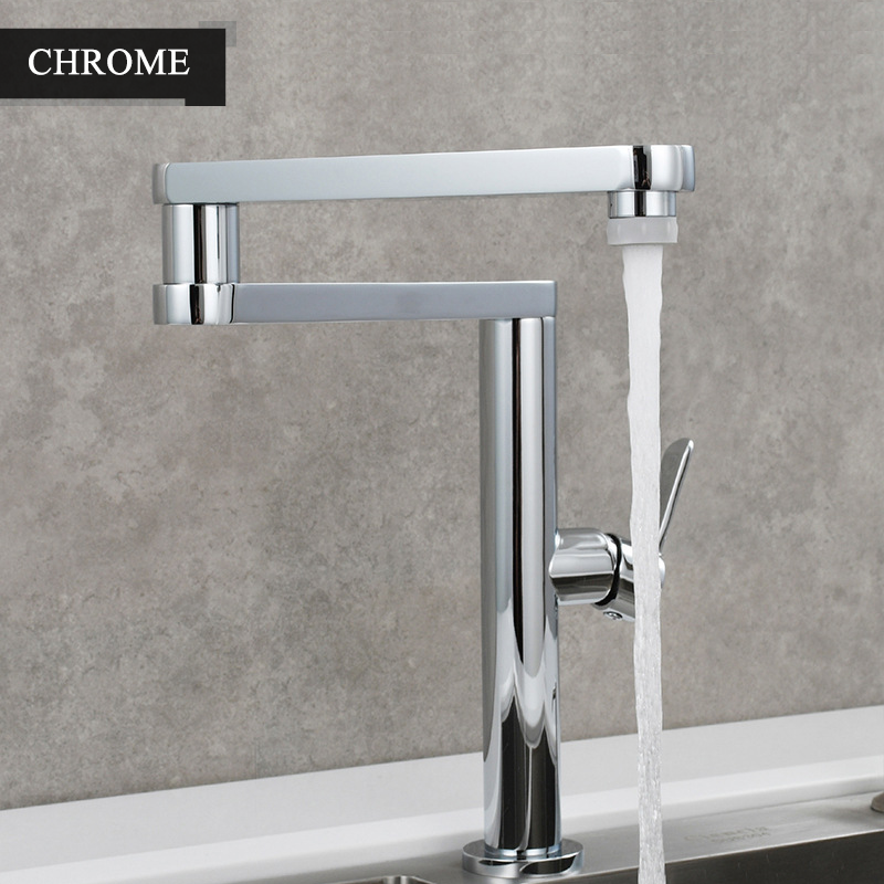 Juno Commercials High Rise Deck Mount Polished Finish Foldable &  Rotatable Kitchen Sink Faucet