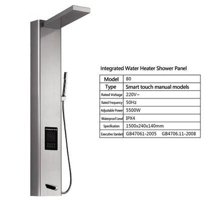 Juno Commercials Stainless Steel Heater Shower Panel With Floor Stand & LED Display