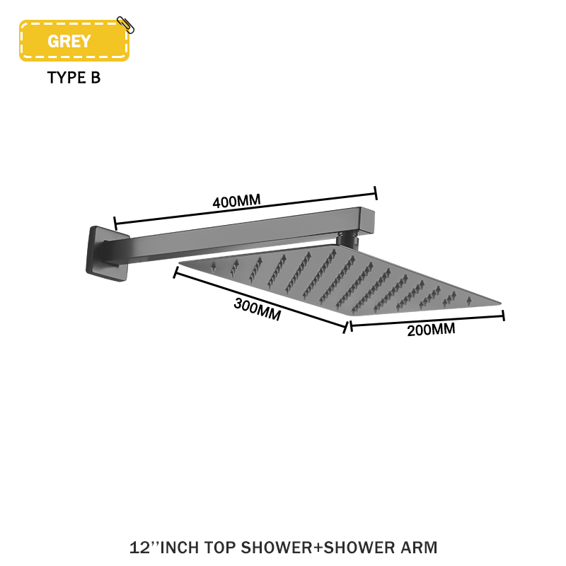 Juno Commercials Ceiling Mount Stainless Steel Rain Shower Head With Arm