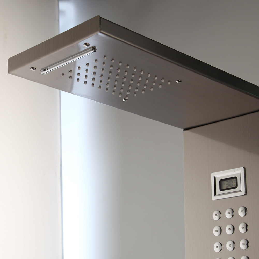 Juno Commercials Wall Mount Outdoor Shower Column with Temperature Display & LED Shower