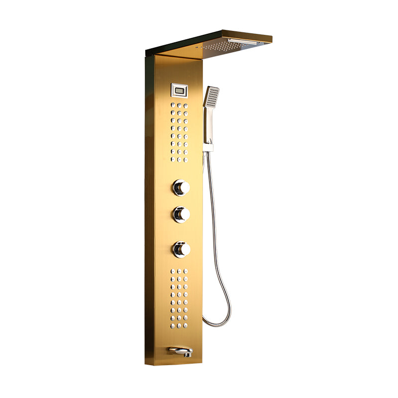 Juno Commercials Wall Mount Outdoor Shower Column with Temperature Display & LED Shower