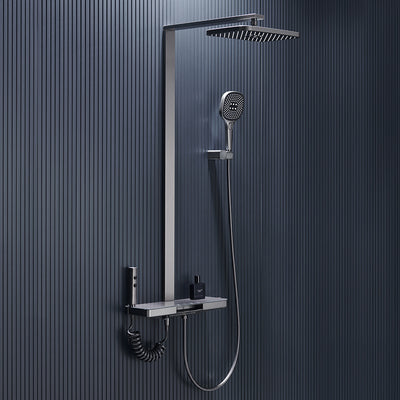 Juno commercial White Finish Four Handle Digital Display Shower Set