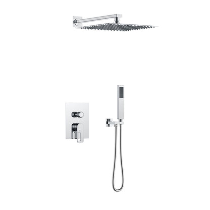 Juno Commercials Wall Mount Dual Function Square Concealed Shower Set