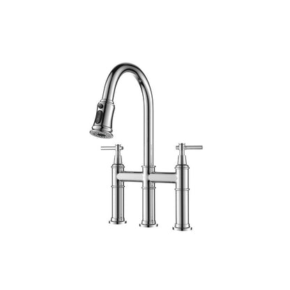 Juno Commercials Pull-out Kitchen Faucet in 3 Spray Modes with Dual Handle