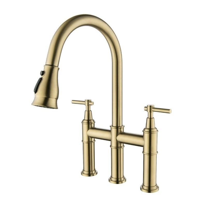 Juno Commercials Pull-out Kitchen Faucet in 3 Spray Modes with Dual Handle