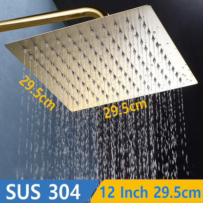 Juno Commercials Ceiling Mount Luxury Brushed Gold Stainless Steel Shower Head & Arm